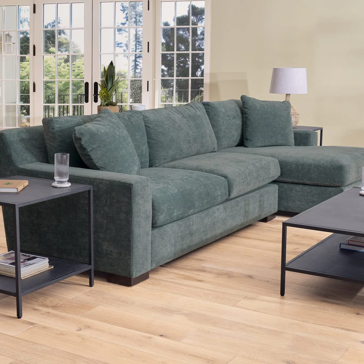 Sectional sofas in a living room